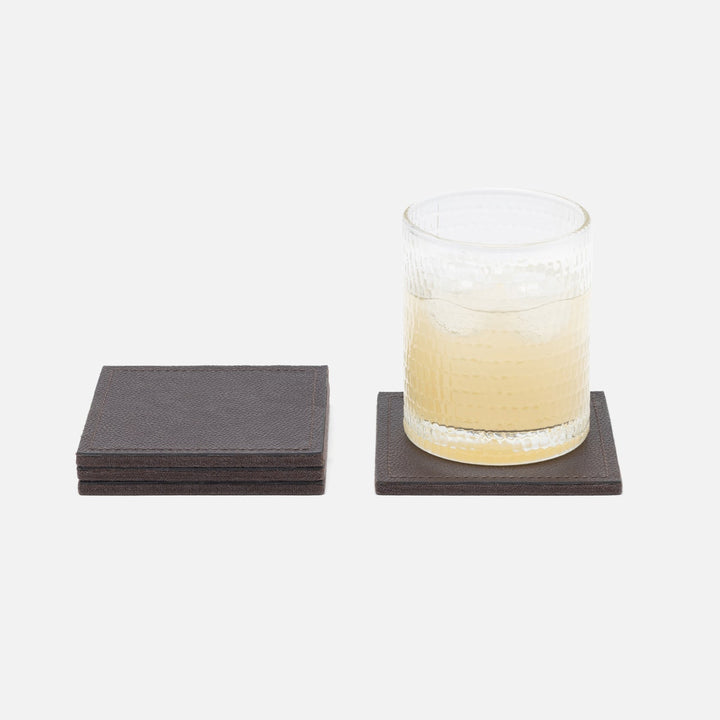 Evan Aubergine Square Coasters Boxed Set Of 4