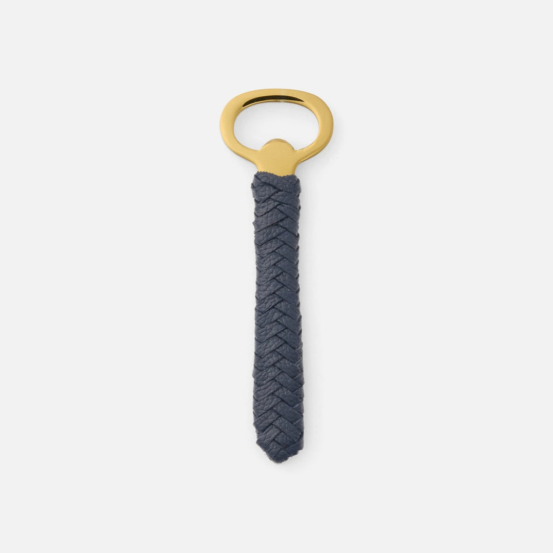 Fordham Polished Gold/Navy Braided Bottle Opener Stainless Steel/Leather Pack/3