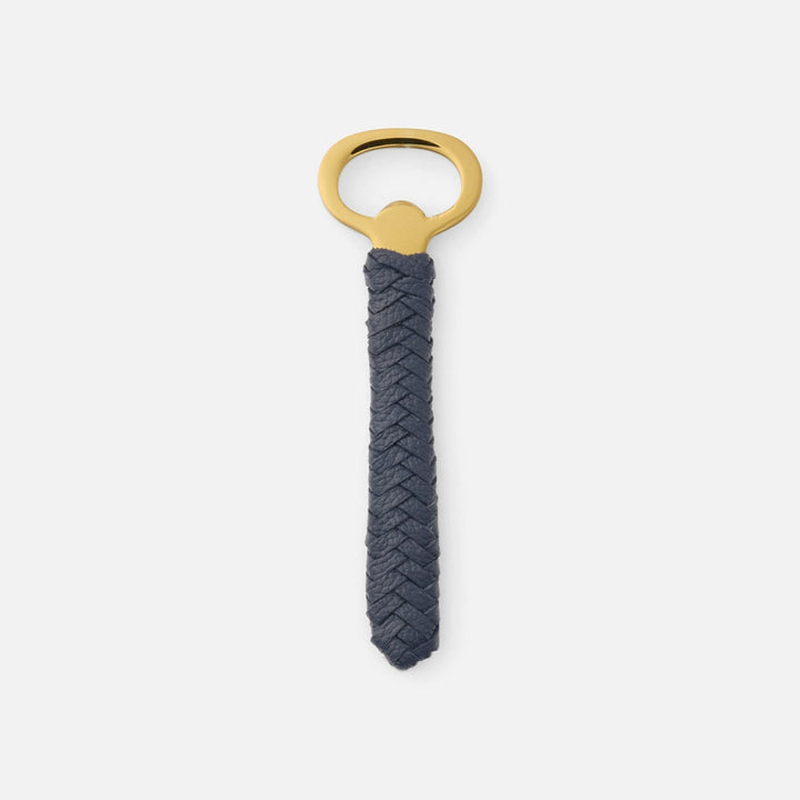 Fordham Polished Gold/Navy Braided Bottle Opener Stainless Steel/Leather Pack/3