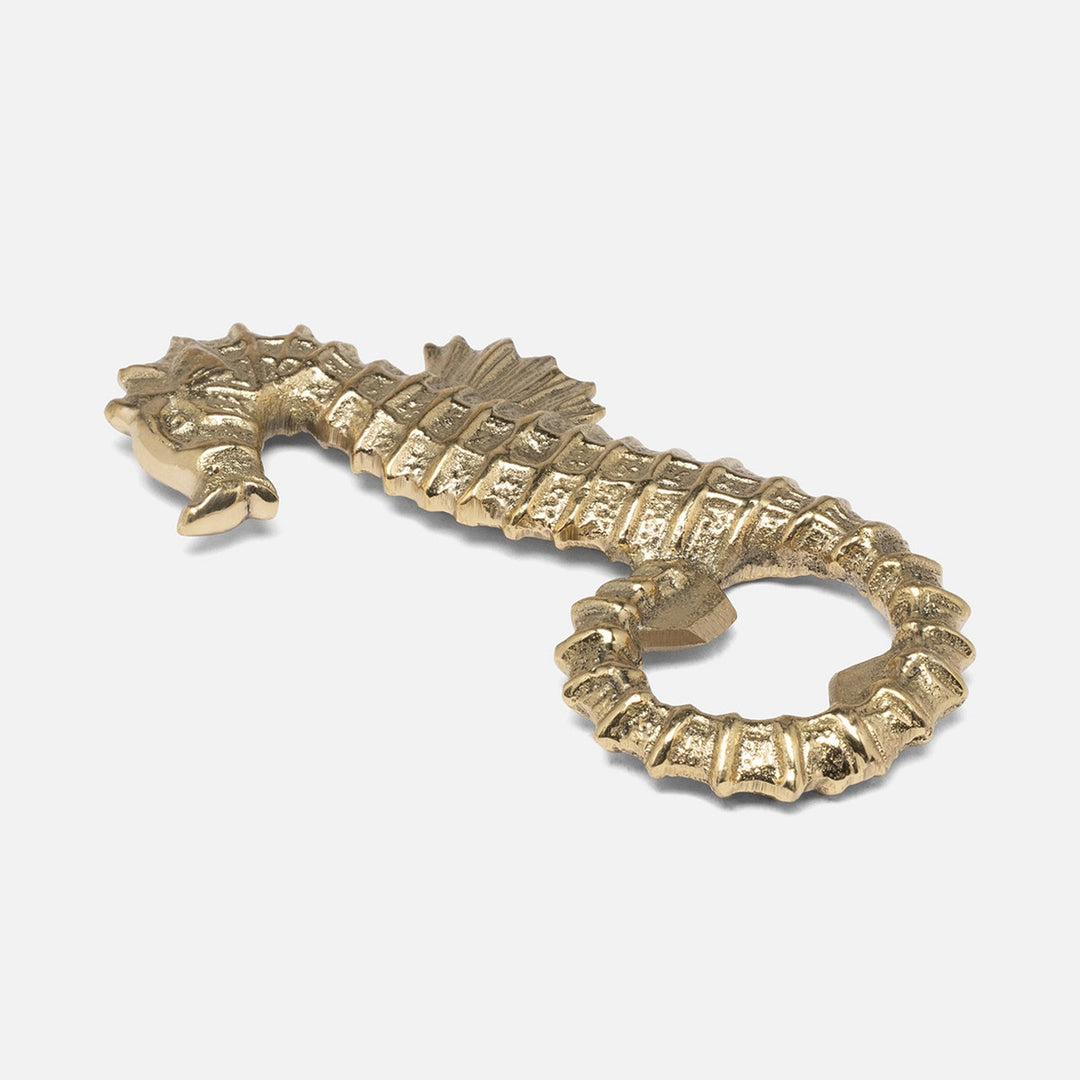 Georgette Polished Gold Sea Horse Bottle Opener Brass Pack/3