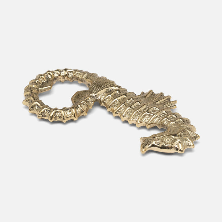 Georgette Polished Gold Sea Horse Bottle Opener Brass Pack/3