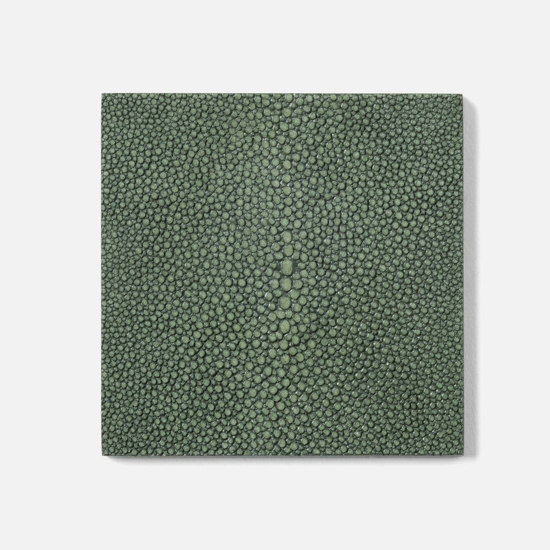 Henry Juniper Square Coasters Realistic Faux Shagreen Boxed Set Of 4