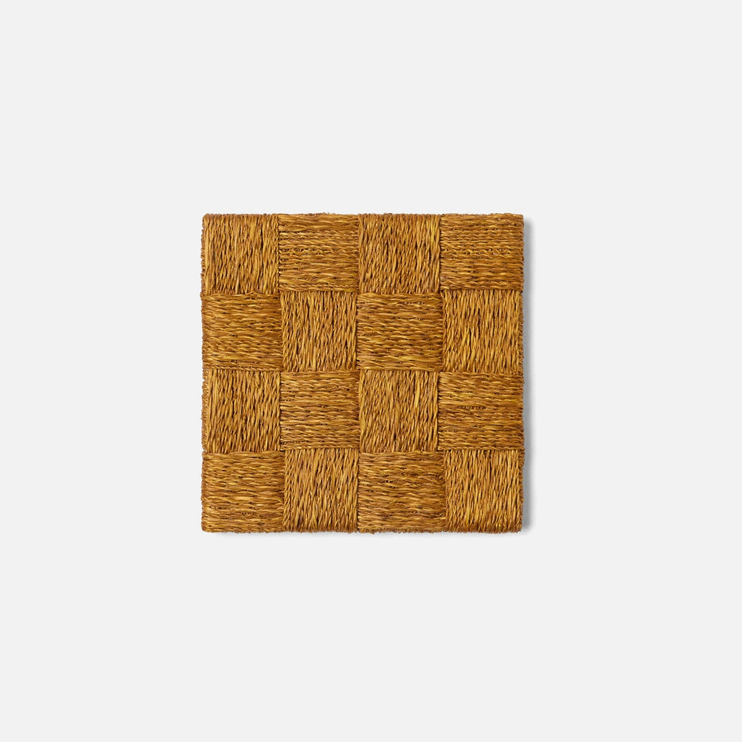 Jasby Mustard Woven Coaster Set Of 4 Abaca