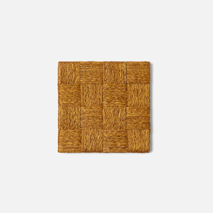 Jasby Mustard Woven Coaster Set Of 4 Abaca