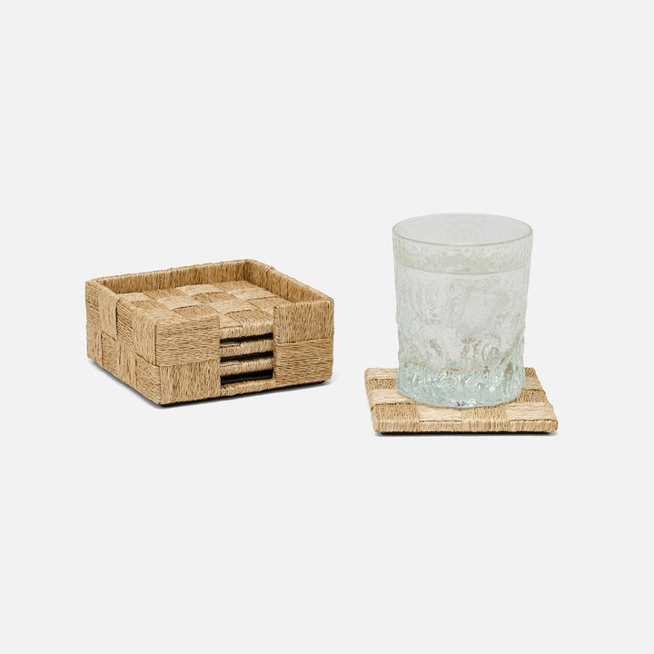 Jasby Natural Woven Coaster Set Of 4 Abaca