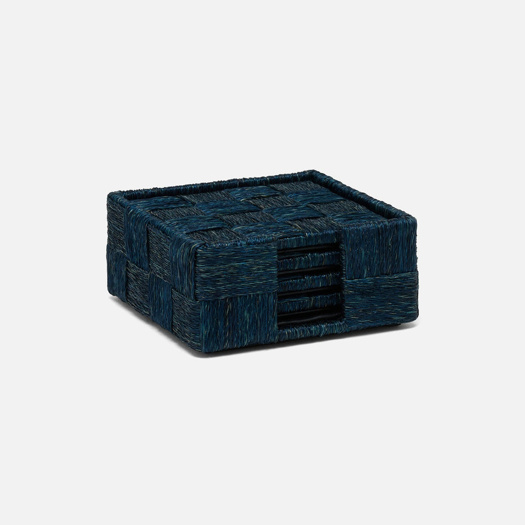 Jasby Navy Woven Coaster Set Of 4 Abaca
