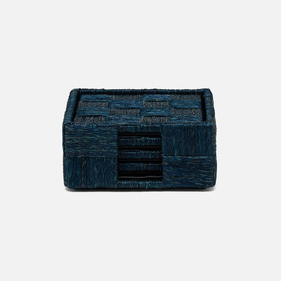 Jasby Navy Woven Coaster Set Of 4 Abaca
