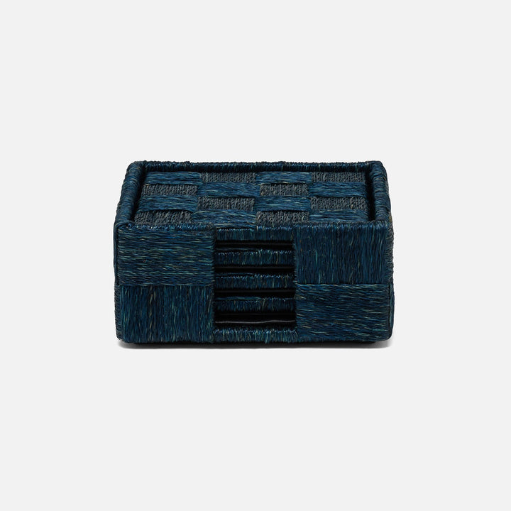 Jasby Navy Woven Coaster Set Of 4 Abaca