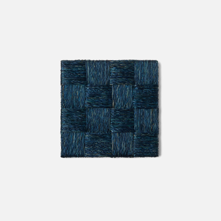 Jasby Navy Woven Coaster Set Of 4 Abaca