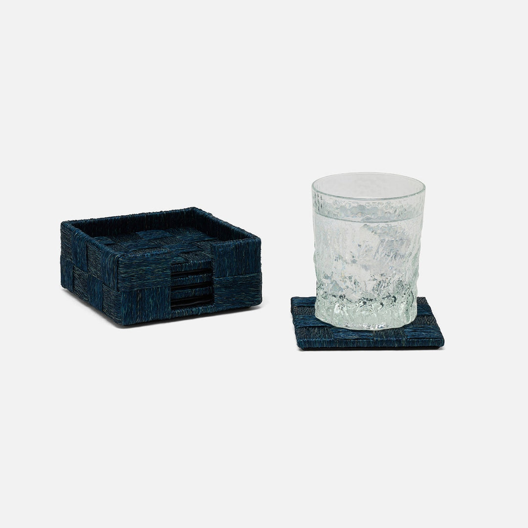 Jasby Navy Woven Coaster Set Of 4 Abaca
