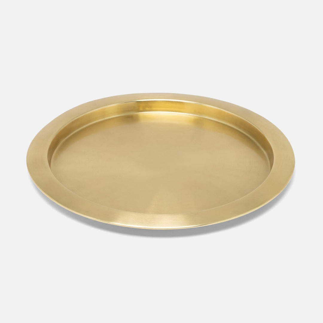 Mancini Gold Round Tray Matte Brass