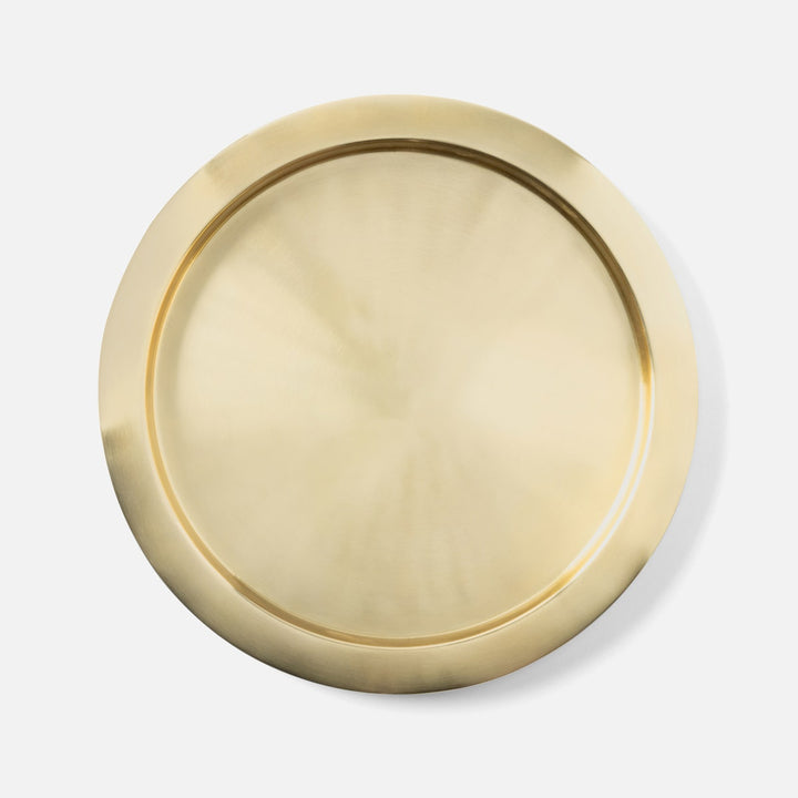Mancini Gold Round Tray Matte Brass