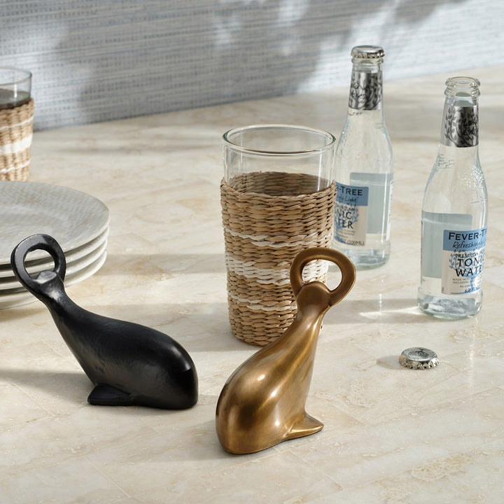 Moby Antique Brass Whale Bottle Opener Brass Pack/3