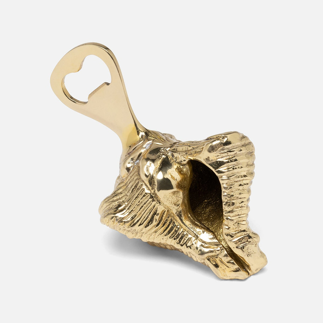 Talia Polished Gold Conch Shell Bottle Opener Brass Pack/3