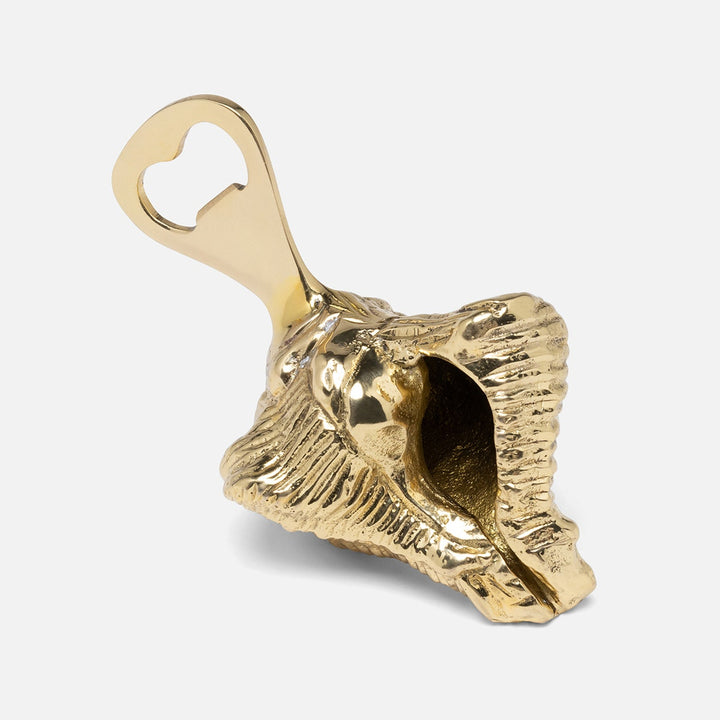 Talia Polished Gold Conch Shell Bottle Opener Brass Pack/3