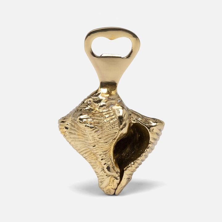 Talia Polished Gold Conch Shell Bottle Opener Brass Pack/3