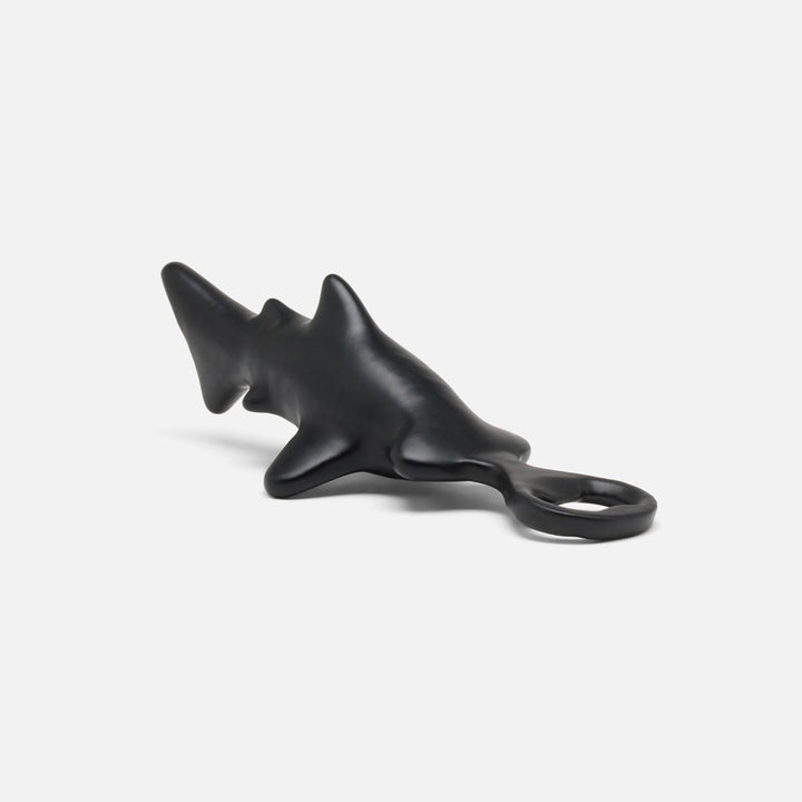Tiago Matte Black Hammerhead Shark Bottle Opener Cast Iron Pack/3
