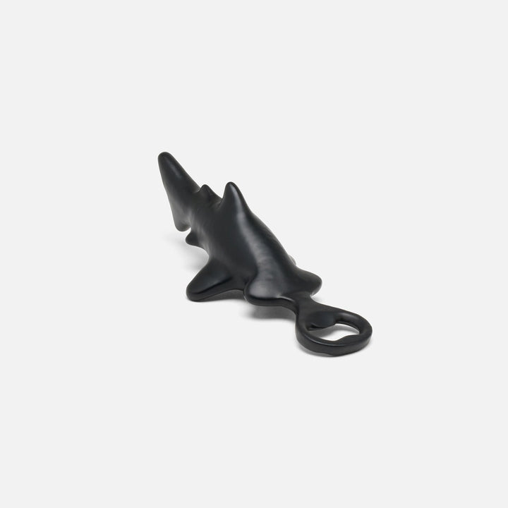 Tiago Matte Black Hammerhead Shark Bottle Opener Cast Iron Pack/3