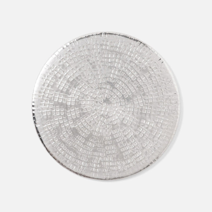 Winsford Matte Pewter Coasters Set Of 6 Hammered Brass