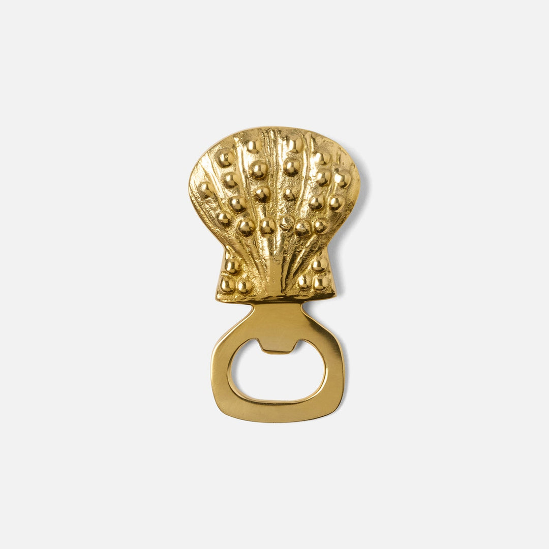 Zoila Polished Gold Clam Shell Bottle Opener Brass Pack/3