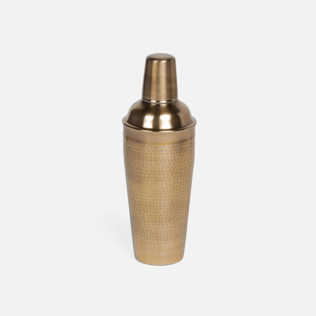 Amherst Antique Brass Cocktail Shaker Rd Hammered Stainless Steel