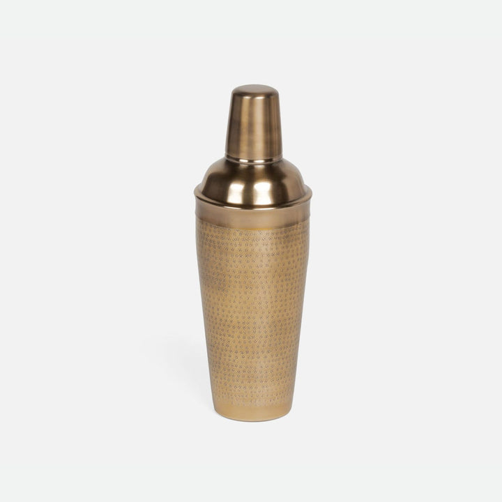 Amherst Antique Brass Cocktail Shaker Rd Hammered Stainless Steel