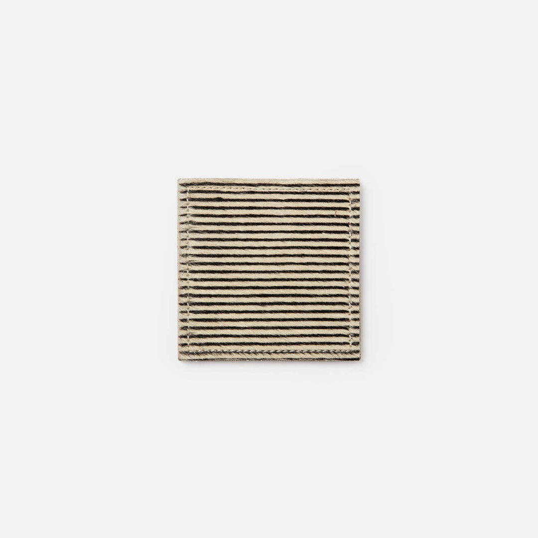 Arlo Brown Candy Striped Square Coasters Boxed Set Of 4