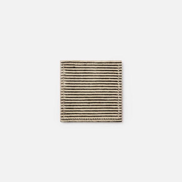 Arlo Brown Candy Striped Square Coasters Boxed Set Of 4