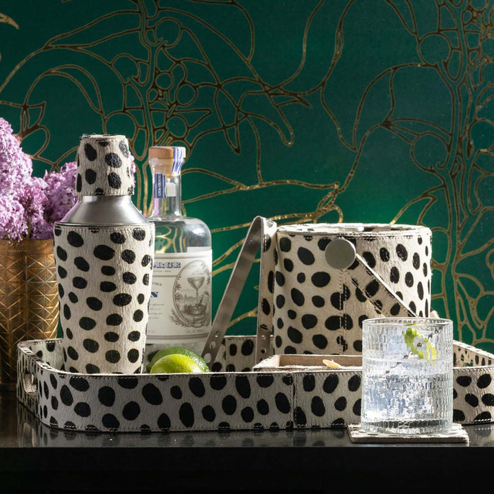 Bandar Dalmatian Print Cocktail Shaker Hair-On-Hide