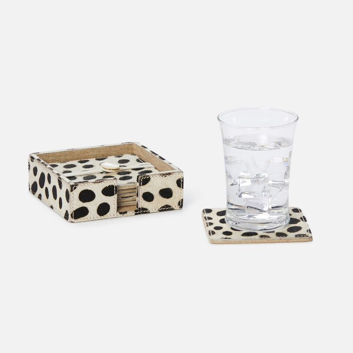 Bandar Dalmatian Print Coasters Set Of 6 Hair-On-Hide