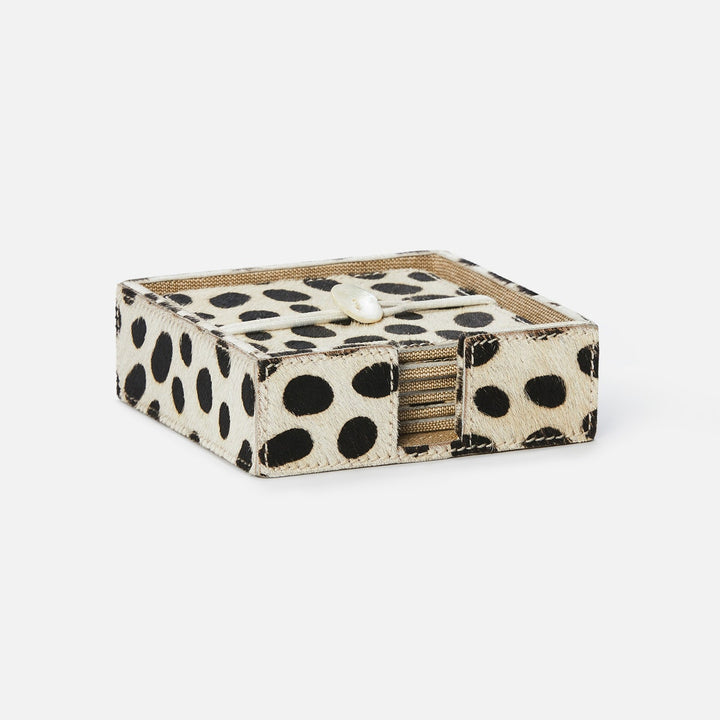 Bandar Dalmatian Print Coasters Set Of 6 Hair-On-Hide