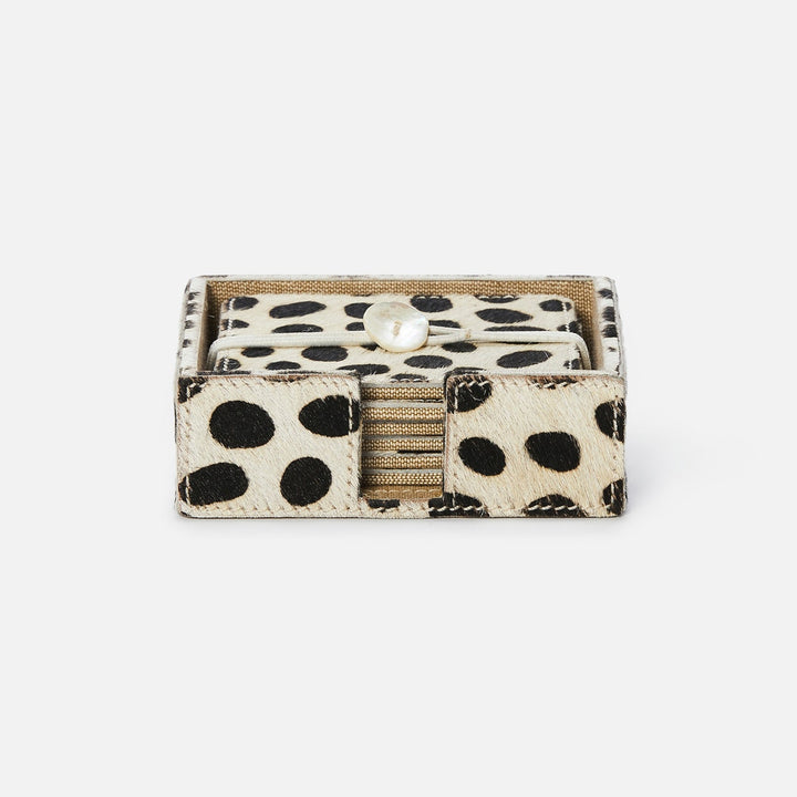 Bandar Dalmatian Print Coasters Set Of 6 Hair-On-Hide