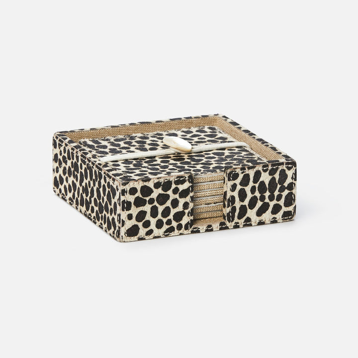 Bandar Cheetah Print Coasters Set Of 6 Hair-On-Hide