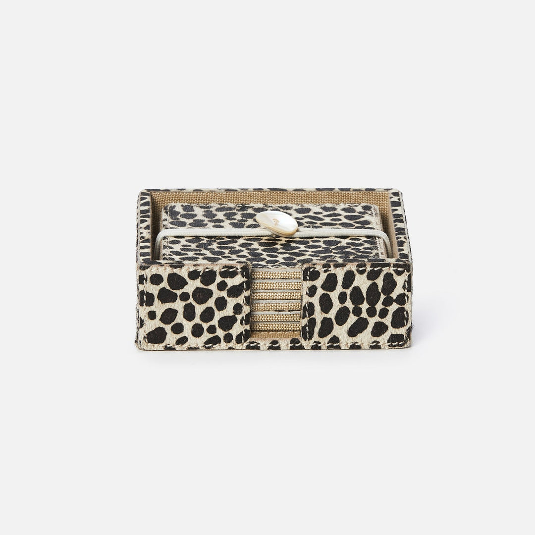 Bandar Cheetah Print Coasters Set Of 6 Hair-On-Hide