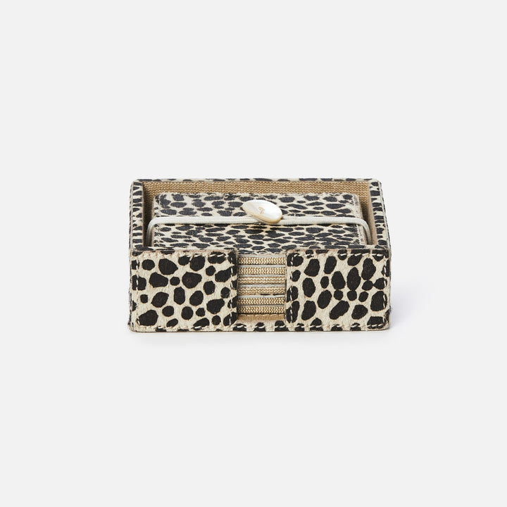 Bandar Cheetah Print Coasters Set Of 6 Hair-On-Hide
