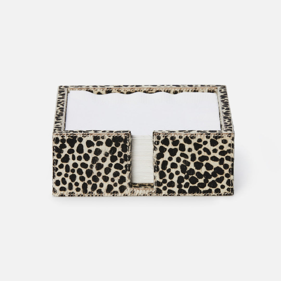 Bandar Cheetah Print Luncheon Napkin Holder Hair-On-Hide Pack/2