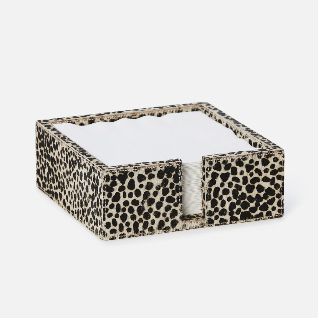 Bandar Cheetah Print Luncheon Napkin Holder Hair-On-Hide Pack/2
