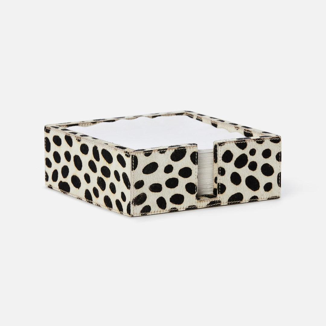 Bandar Dalmatian Print Luncheon Napkin Holder Hair-On-Hide Pack/2
