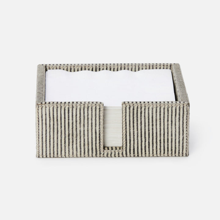 Bandar Brown Candy Striped Luncheon Napkin Holder Hair-On-Hide Pack/2