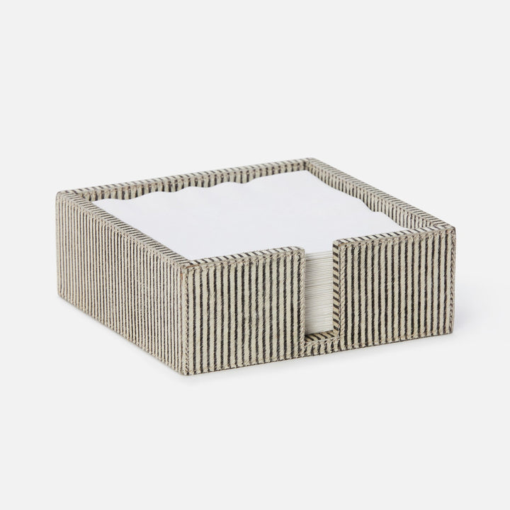 Bandar Brown Candy Striped Luncheon Napkin Holder Hair-On-Hide Pack/2