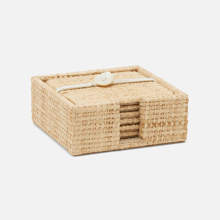 Barth Natural Coaster Set Of 6 Raffia