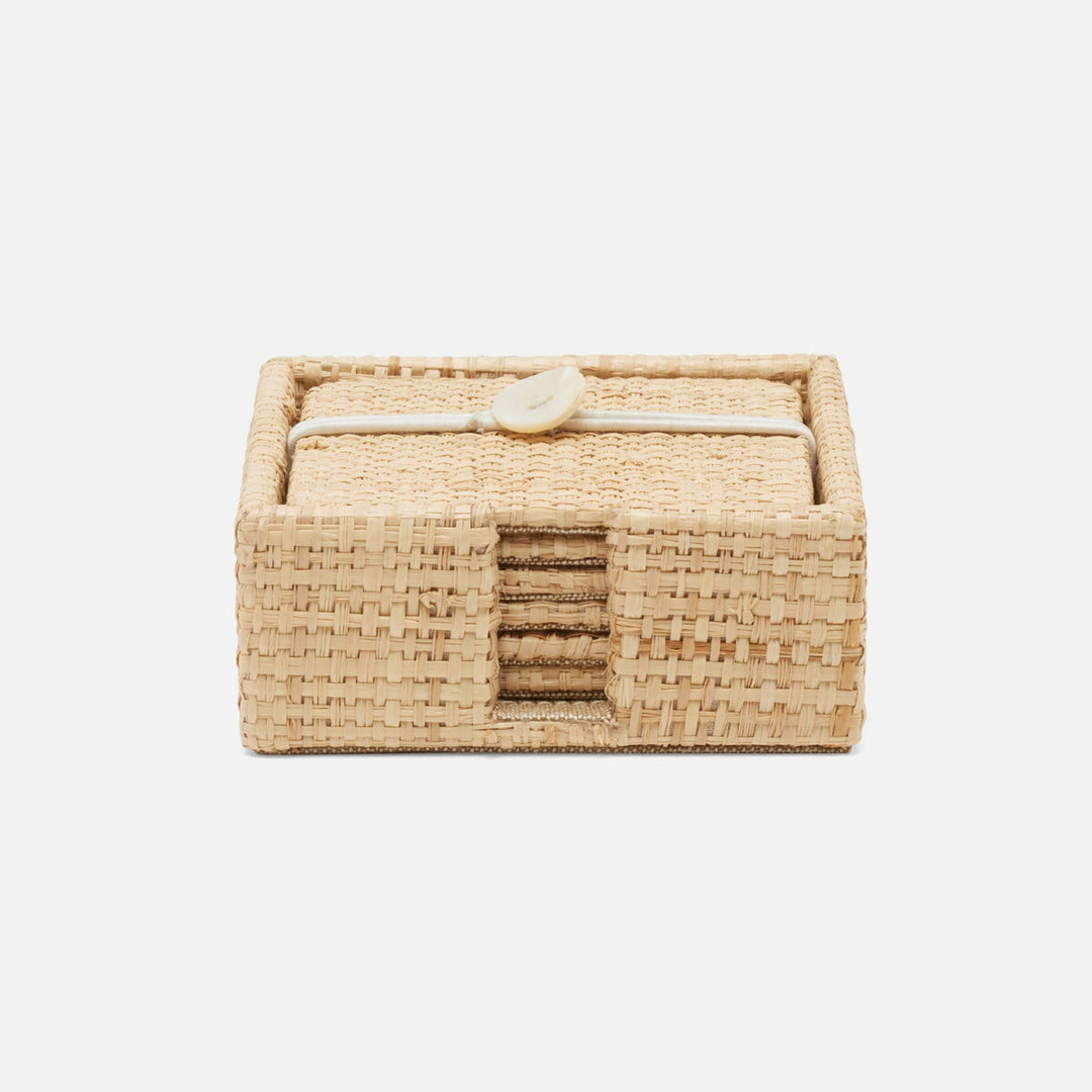 Barth Natural Coaster Set Of 6 Raffia