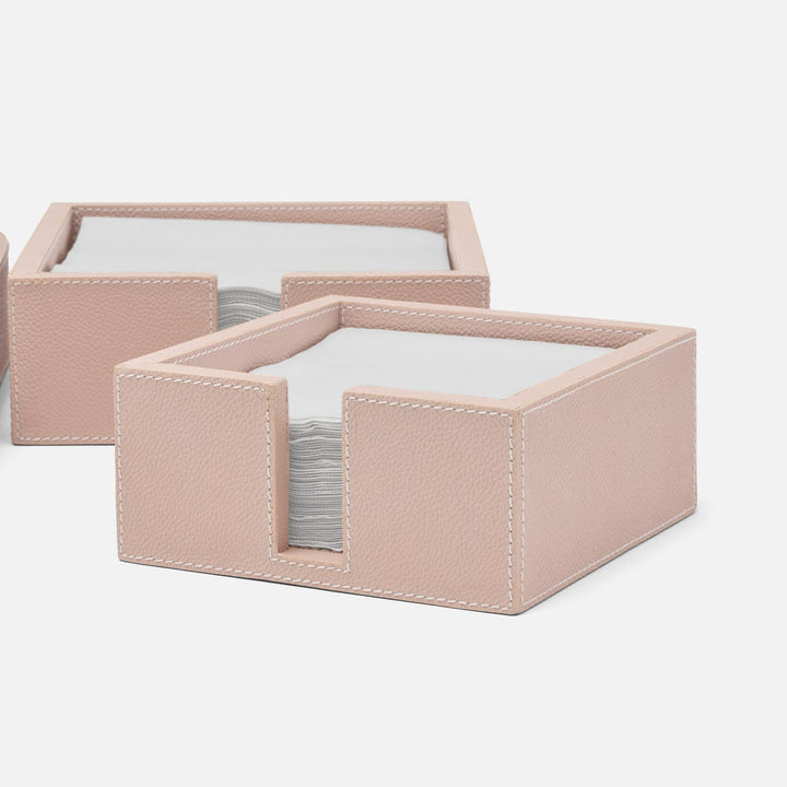 Bristol Dusty Rose Cocktail Napkin Holder Full-Grain Leather Pack/2