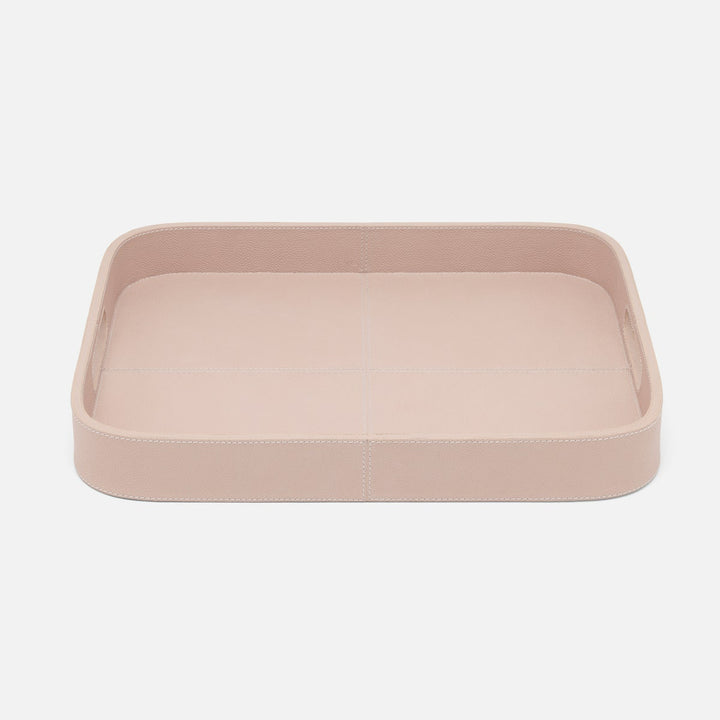 Bristol Dusty Rose Tray Rectangular With Rounded Edges Full-Grain Leather