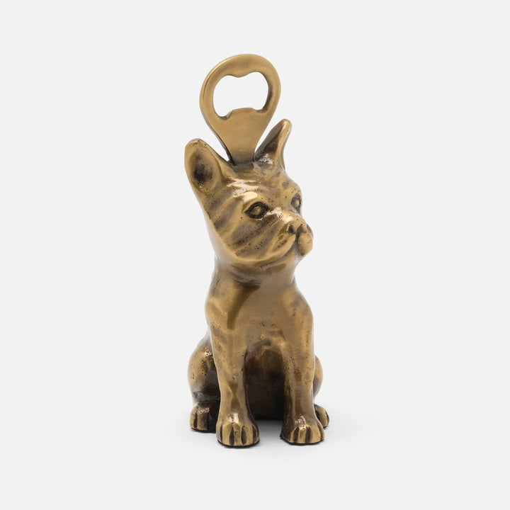 Cosette Antique Brass French Bulldog Bottle Opener Metal Pack/3