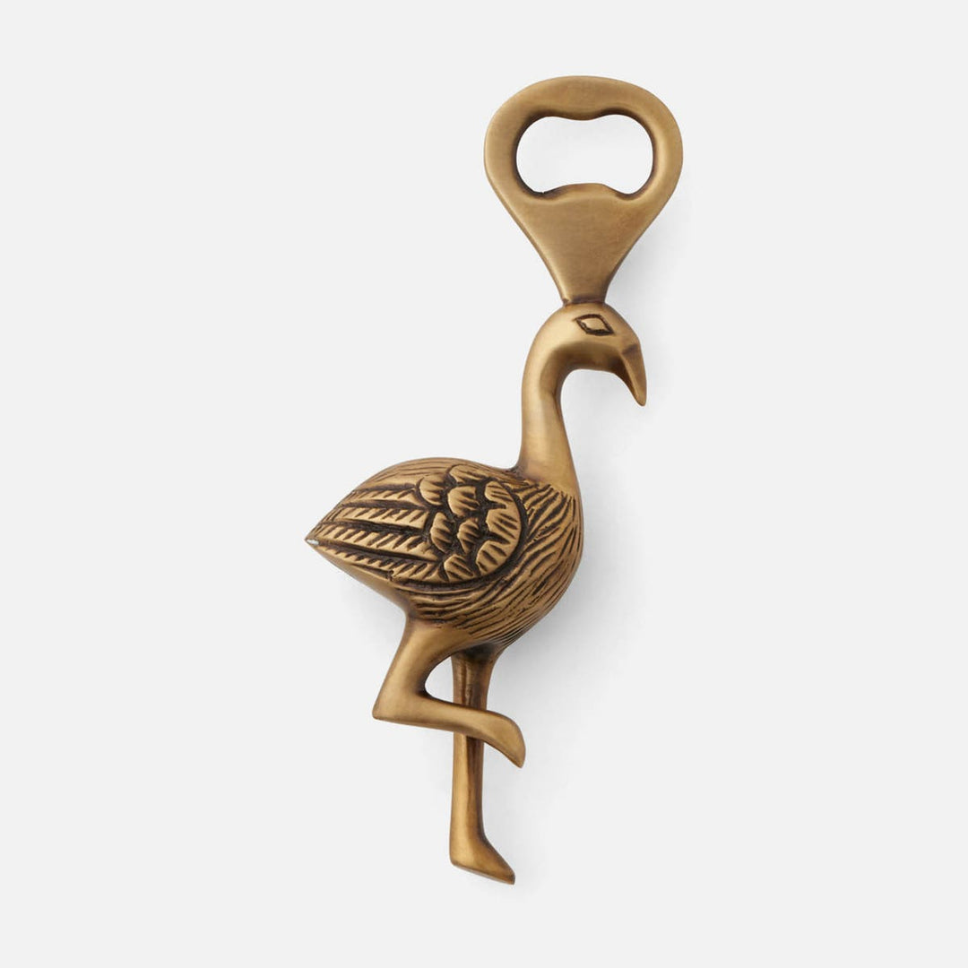 Dottie Antique Brass Flamingo Bottle Opener Metal Pack/3