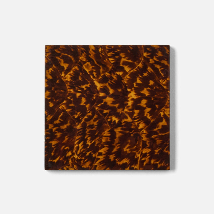 Hartley High-Gloss Set Of 4 Coasters With Box Faux Tortoise