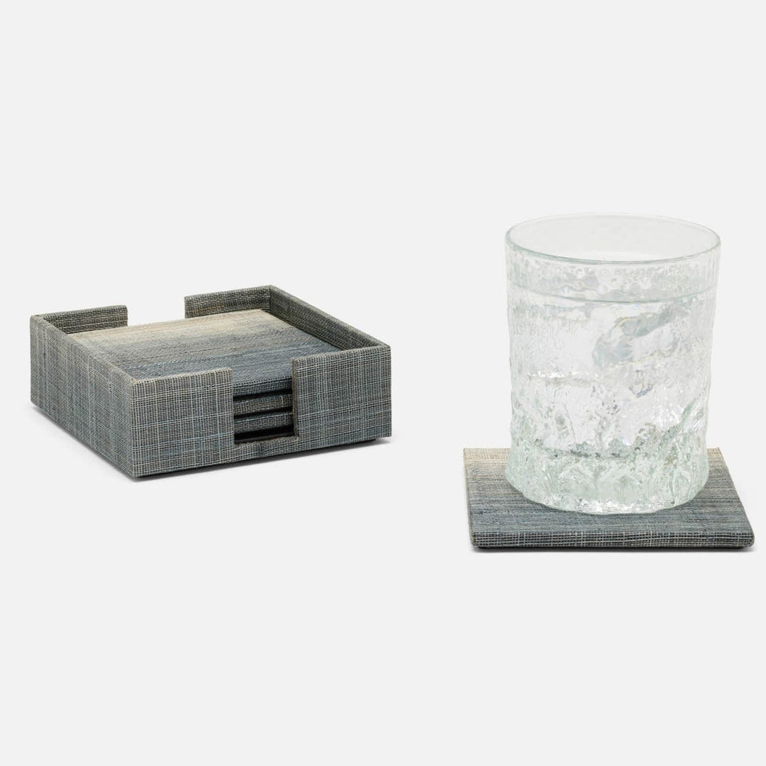 Hudson Charcoal Set Of 4 Coasters Abaca