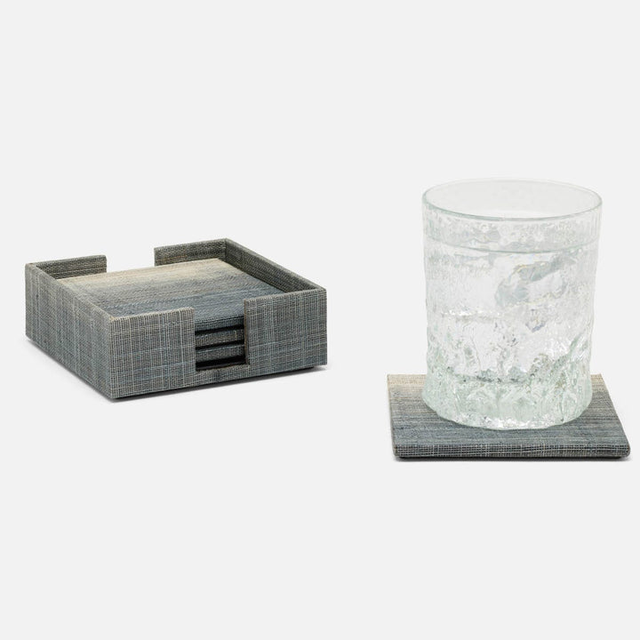 Hudson Charcoal Set Of 4 Coasters Abaca