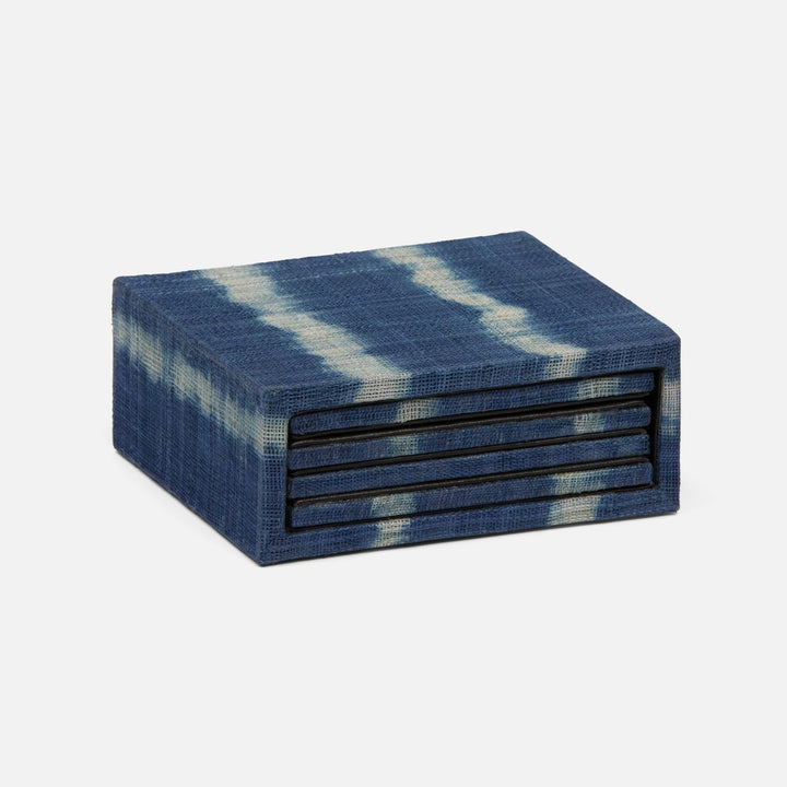 Kuta Blue Tie Dye Coasters Set Of 4 Abaca Pack/2